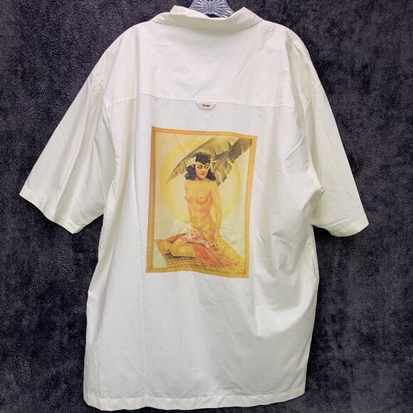 RARE - MECCALOHA RESORTS Aloha Naked Lady SPF 13 MECCA India Shirt Sz LARGE L - Picture 3 of 9